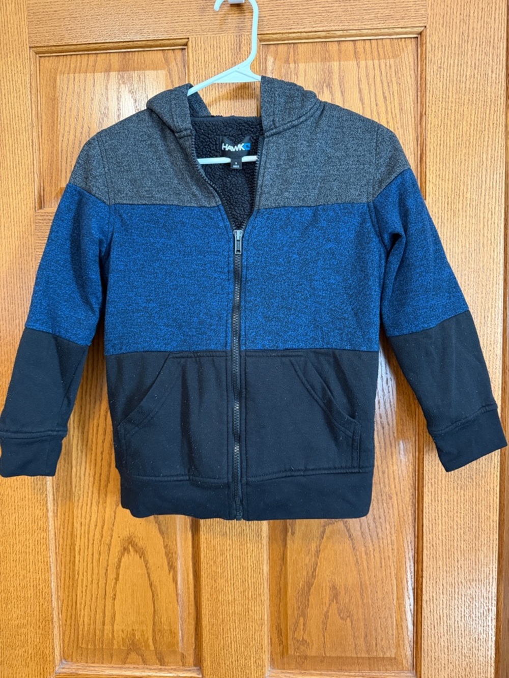 Tony Hawk Kids Colorblock Hooded Zip Sweatshirt in Blue, Gray & Black